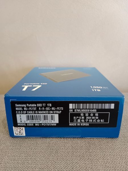 SSD накопичувач Samsung T7 1TB Titan Gray (MU-PC1T0T/WW) t71 фото